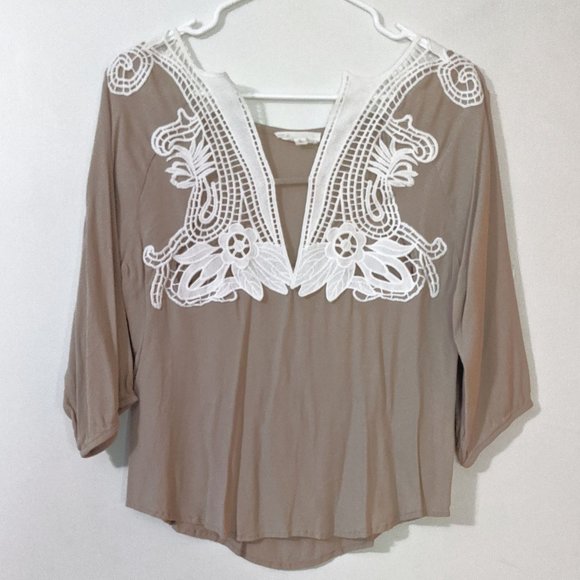 Flutter By Dance & Marvel Tops - Flutter By Dance & Marvel Tan Blouse LG